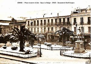 Oran - Place Jeanne d'Arc - Sous la Neige - 1932